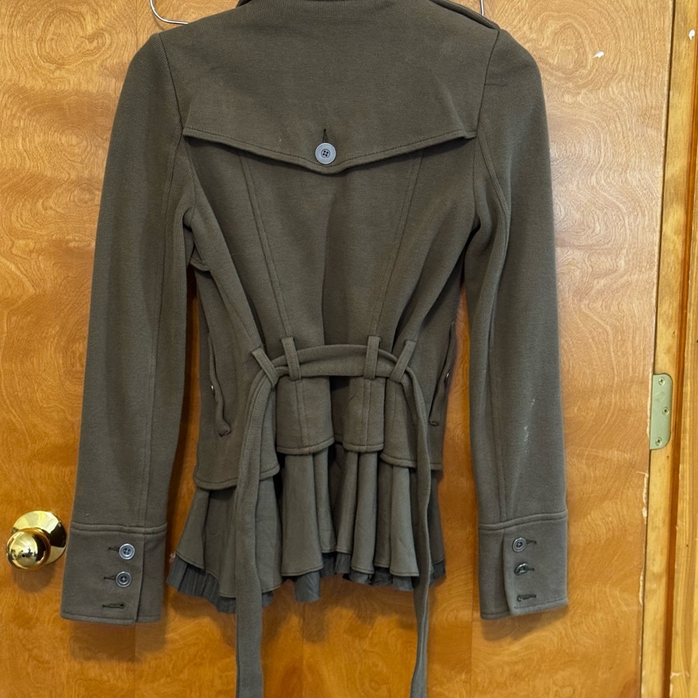 Free People Military Style Jacket with Ruffle back size 2